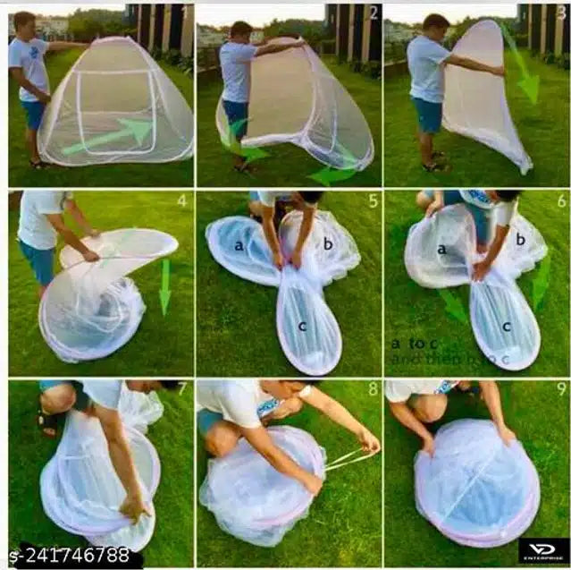 Blue polyester mosquito net, 6.7x6.5 feet, for bed insect protection.