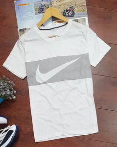 Half Sleeves Casual T-shirt for Men (White, L) | TRENDBUY