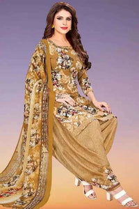 Crepe Printed Unstitched Dress Material for Women (Green, 2 m)