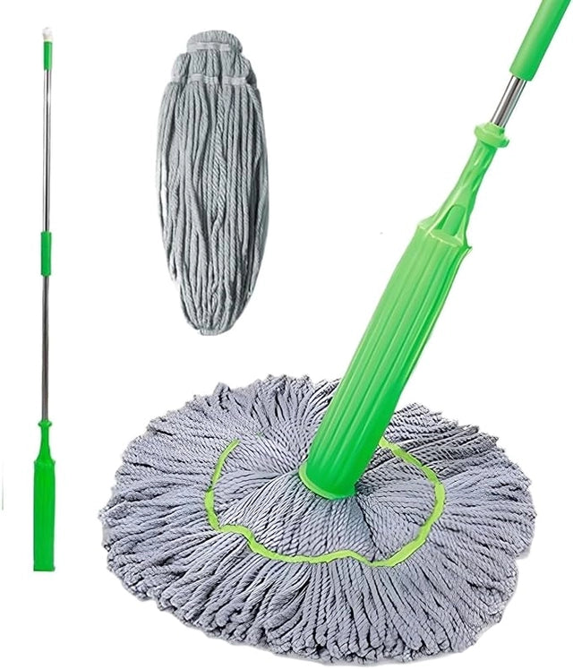 2 in 1 self-wringing floor mop with 360 rotatable microfiber head