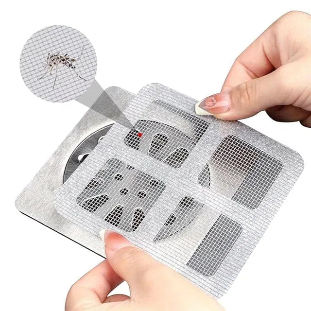 Disposable shower drain hair catcher waterproof mesh sticker for bathrooms