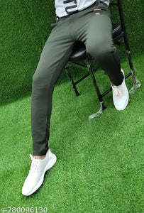 Lycra Track Pants for Men (Grey & Mehandi , 28) (Pack of 2) | TRENDBUY
