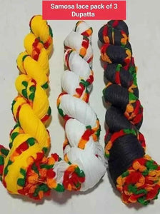 Cotton Blend Dupattas for Women & Girls - Multicolor (Pack of 3)