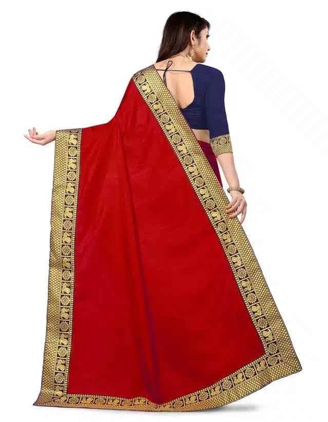 Art Silk Self Design Saree for Women (Red, 6.3 m) – Elegant Ethnic Wear