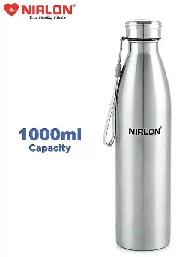 Silver 1000ml stainless steel water bottle