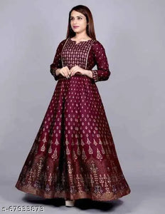 Anarkali Rayon Kurti for Women (Maroon, M) – Elegant Ethnic Wear