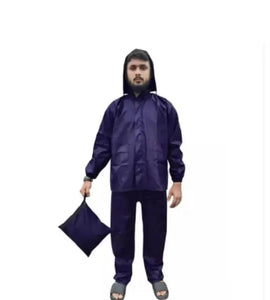 Polyester Full Sleeves Rainsuit Set for Men (Navy Blue, XL) | TRENDBUY