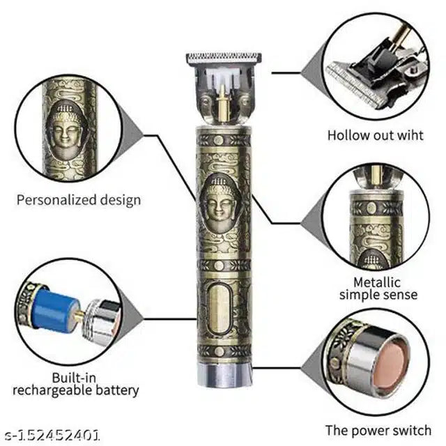 Golden electric trimmer for men, showcasing precision beard trimming.