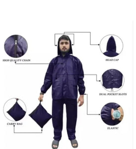 Polyester Solid Rainsuit for Men (Black, XL) | TRENDBUY