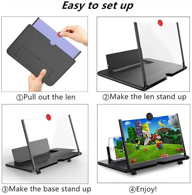 3D HD Mobile Screen Amplifier for All Smart Phone & Tabs (Black) - TREND BUY