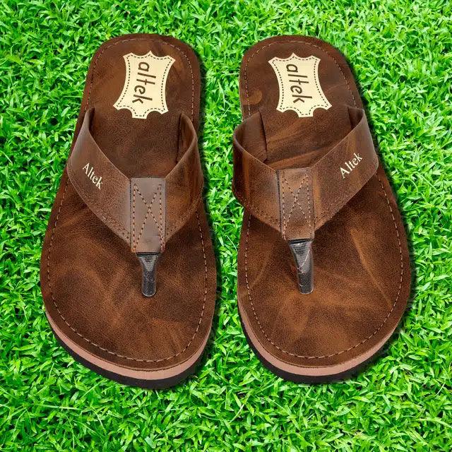 Flip Flops for Men (Brown, 6) - TREND BUY