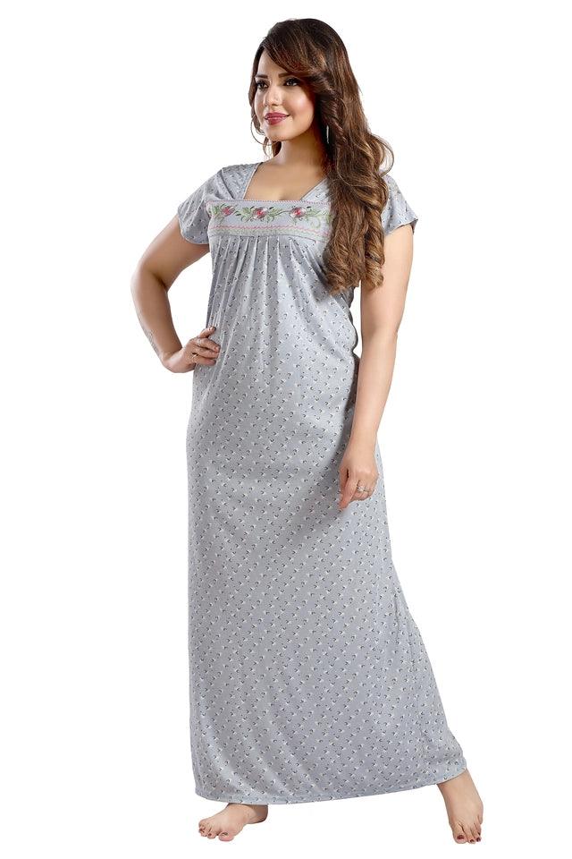 Hosiery Nightdress for Women (Peach, Free Size)
