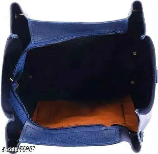 Versatile set of 3 navy blue handbags for women, featuring varied styles