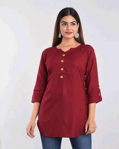 Kurti for Women (Maroon, S)
