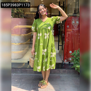 Cotton Floral Tiered Women's Dress | Summer Day Out