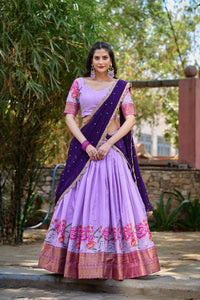 Cotton Silk Thread Embroidered Lehenga for Women | Festive & Wedding Wear