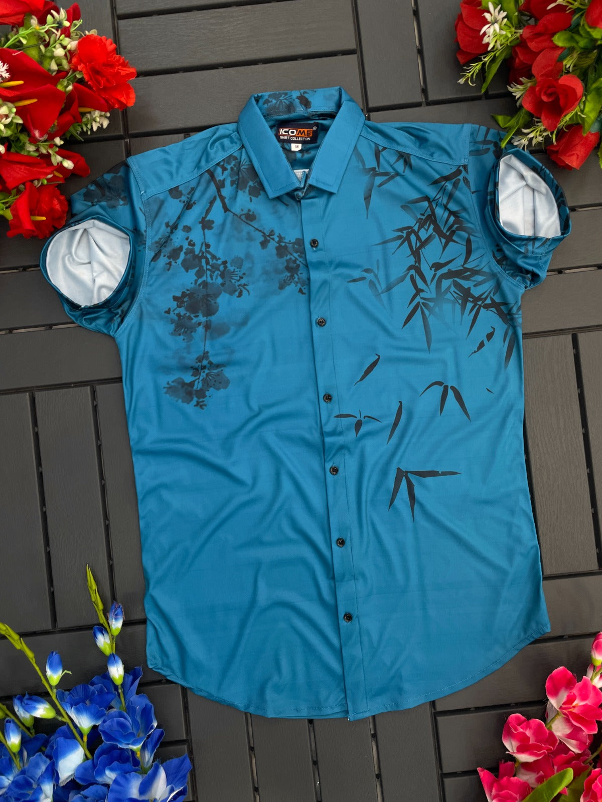 Half Sleeves Shirts for Men blue XL