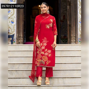 Crepe Floral Printed Straight Kurta Set for Women | Traditional Wear