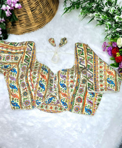 Crepe Viscose Embroidered Blouse for Women | Back Open Party Wear