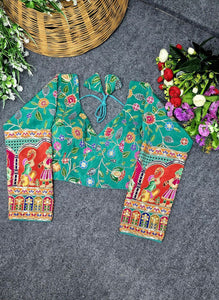 Crepe Viscose Embroidered Full Sleeve Blouse for Women | Party Wear