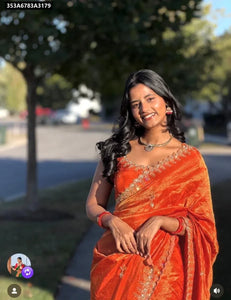 Crunchy Chiffon Sequence Saree for Women | Festive & Party Wear