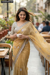Crunchy Dual Shaded Silk Saree for Women | Festive Ready