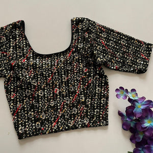 Crush Foil Print Sequined Blouse for Women | Festive & Party Wear