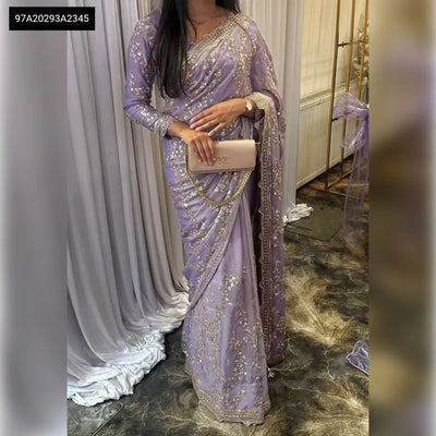 Buy Crushed Velvet Sequence Saree for Women Online | Festive & Ethnic Wear