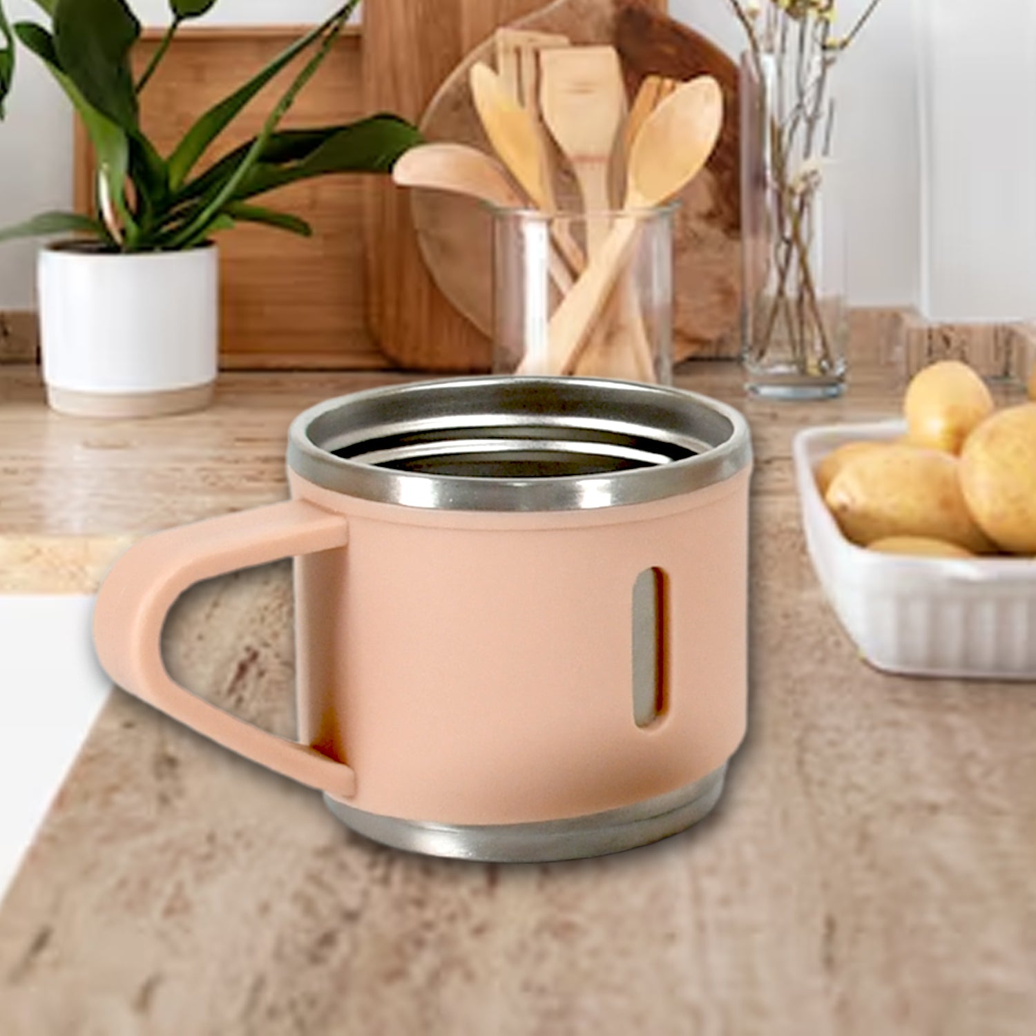 Stainless Steel Vacuum Coffee Tea Cup Tea Mug Hot Insulated Double Wall Stainless Steel Coffee And Milk Cup With Handle Easy To Carry Coffee Cup (3 Pc)