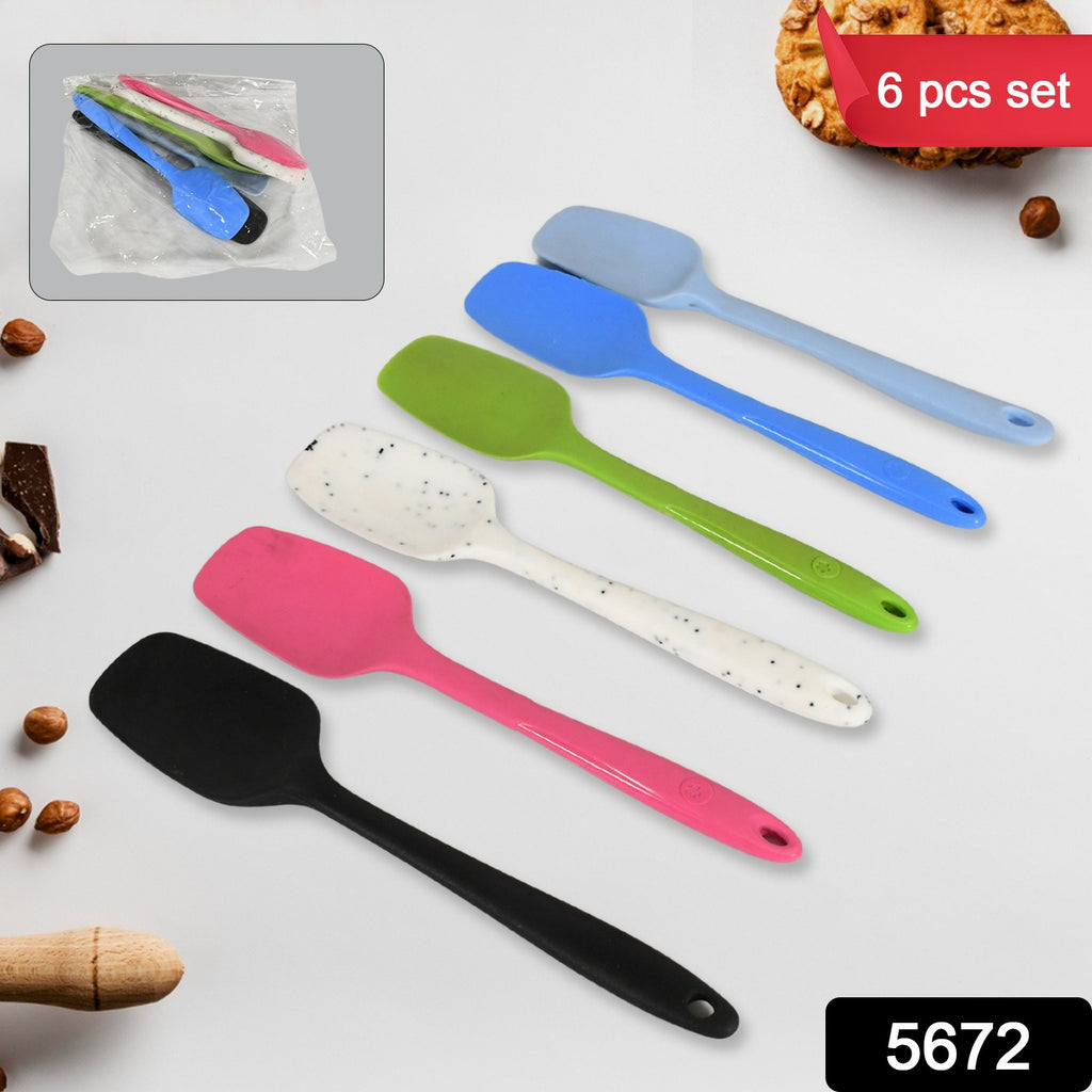 6-piece colorful silicone non-stick heat-resistant multipurpose spoons for cooking & baking