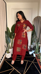 Dabhu Cotton Applique Work Kurti Set for Women | Everyday Chic