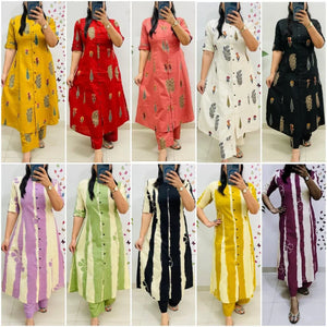 Designer Aline Kurti Set - Soft Digital Print Co-ord for Women