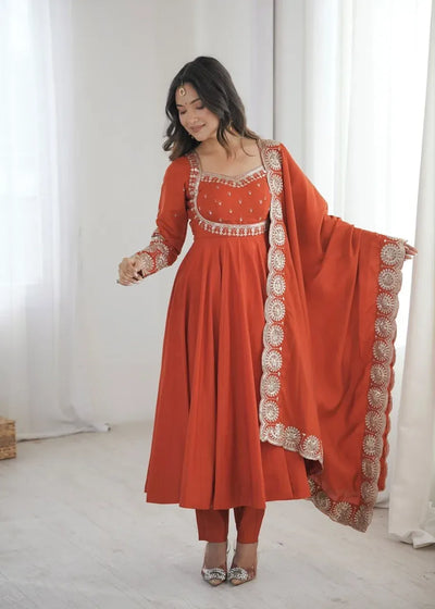Designer Anarkali Gown Set - Embroidered Festive Wear for Women