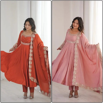 Designer Anarkali Gown Set - Embroidered Festive Wear for Women