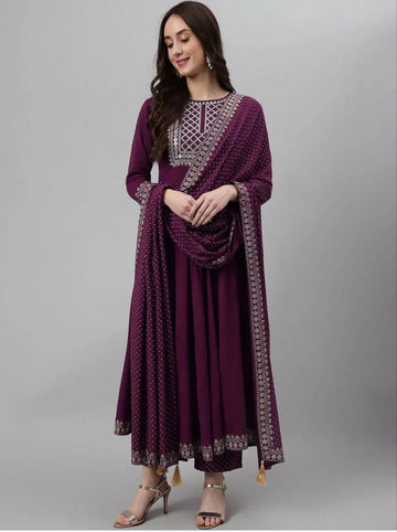 Designer Anarkali Kurti Set - Festive Wear with Dupatta | Sizes M-XXL