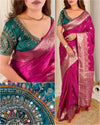 Designer Banarasi Saree - Heavy Handwork Blouse for Festive Occasions