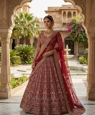 Designer Butterfly Net Lehenga - Flared Sequins Work for Wedding Wear