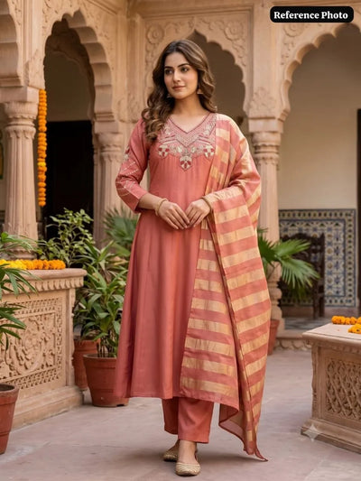 Designer Chanderi Suit Set - Premium Festive Wear for Women