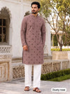 Designer Chikan Schiffli Kurta - Festive Wear Kurta with Pyjama for Men