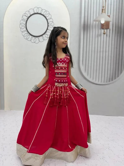 Designer Cotton Lehenga Choli - Festive Mirror Work Outfit for Women