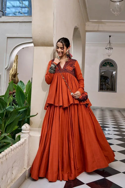 Designer Cotton Lehenga - Exclusive Navratri Collection with Gamthi Work