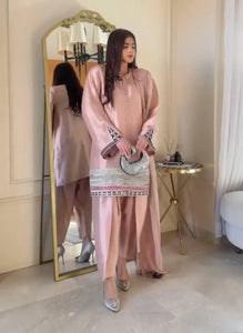 Designer Crepe Palazzo Suit - Heavy Sequence Work | Festive Collection