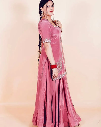 Designer Crepe Sharara Set - Elegant Party Wear for Women