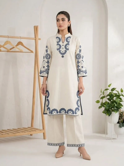Designer Embroidered Co-ord Set - Luxe Cora Cotton Festive Wear for Women