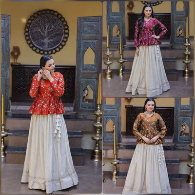 Designer Embroidered Peplum Lehenga Set - Full-Stitched Festive Wear for Women
