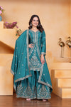 Designer Embroidered Women's Sharara Suit | Festive & Party Wear