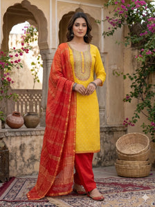 Designer Embroidery Dress Material - Glamorous Festive Wear for Women