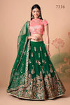Designer Emerald Green Lehenga Choli - Heavy Zari Work Festive Wear for Women