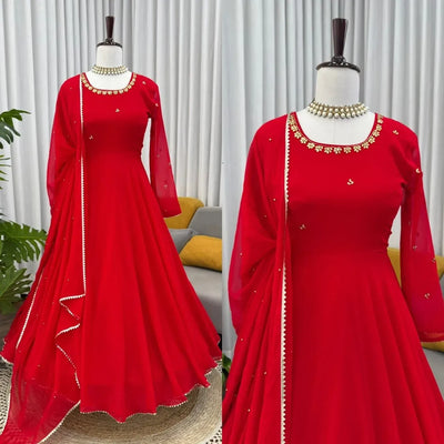 Designer Ethnic Gown Set - Heavy Hand Work Party Wear for Women
