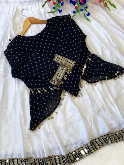 Designer Ethnic Kurti with Chinon Lehenga - Festive Wear for Women